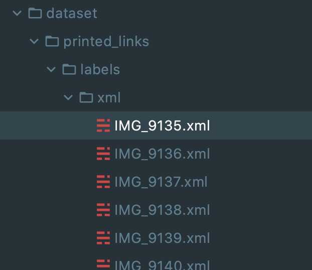 Labels folder structure